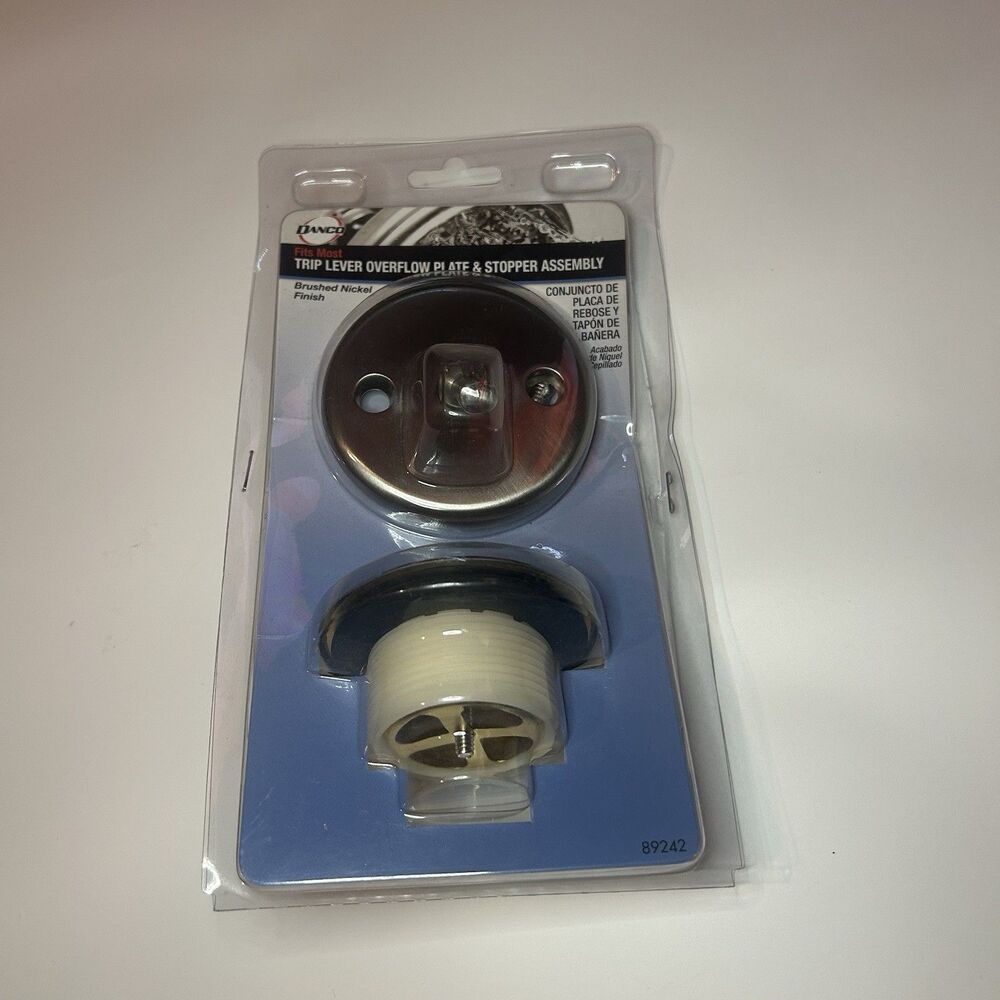 Danco 89242 Trip Lever Overflow Plate & Stopper Assembly (Brushed Nickel)